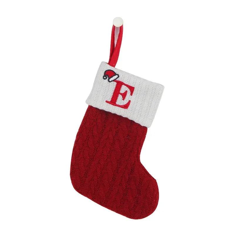 Christmas Stockings - Alphabet Knitting Socks Tree Ornaments Gift