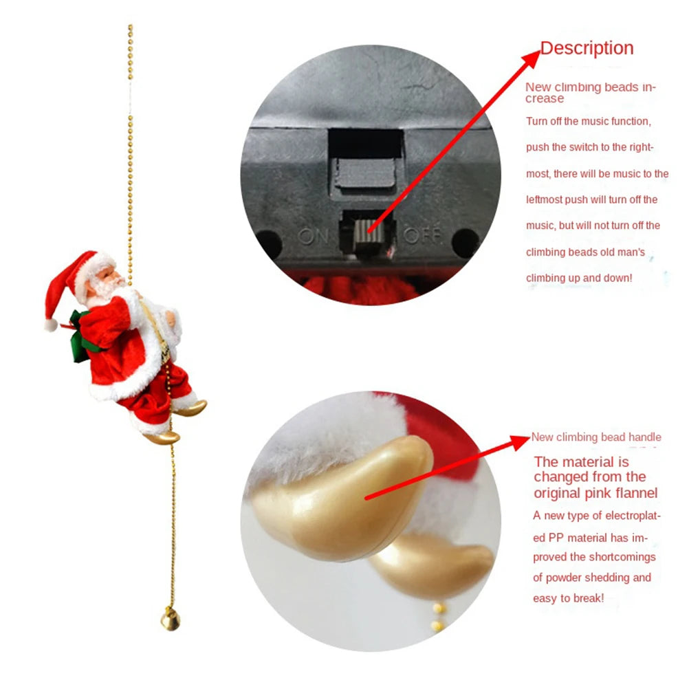 Electric Climbing Santa Claus - Rope Ladder Christmas Decor