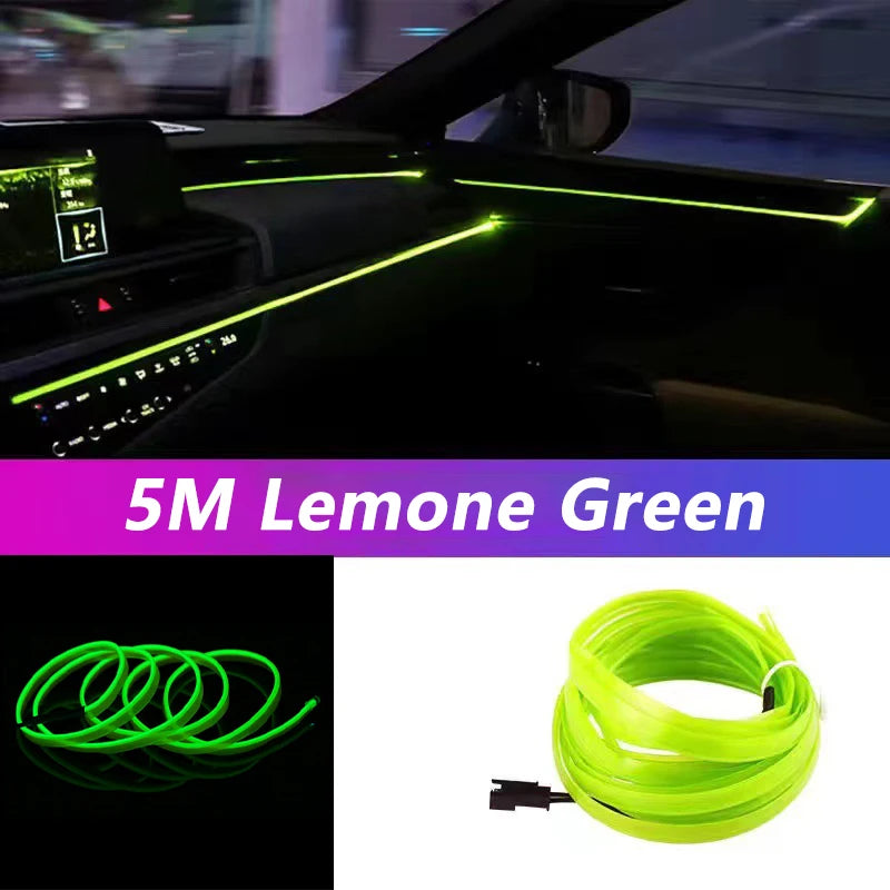 Car Interior LED Strip Light - 5M Neon EL Wire Ambient Lamp