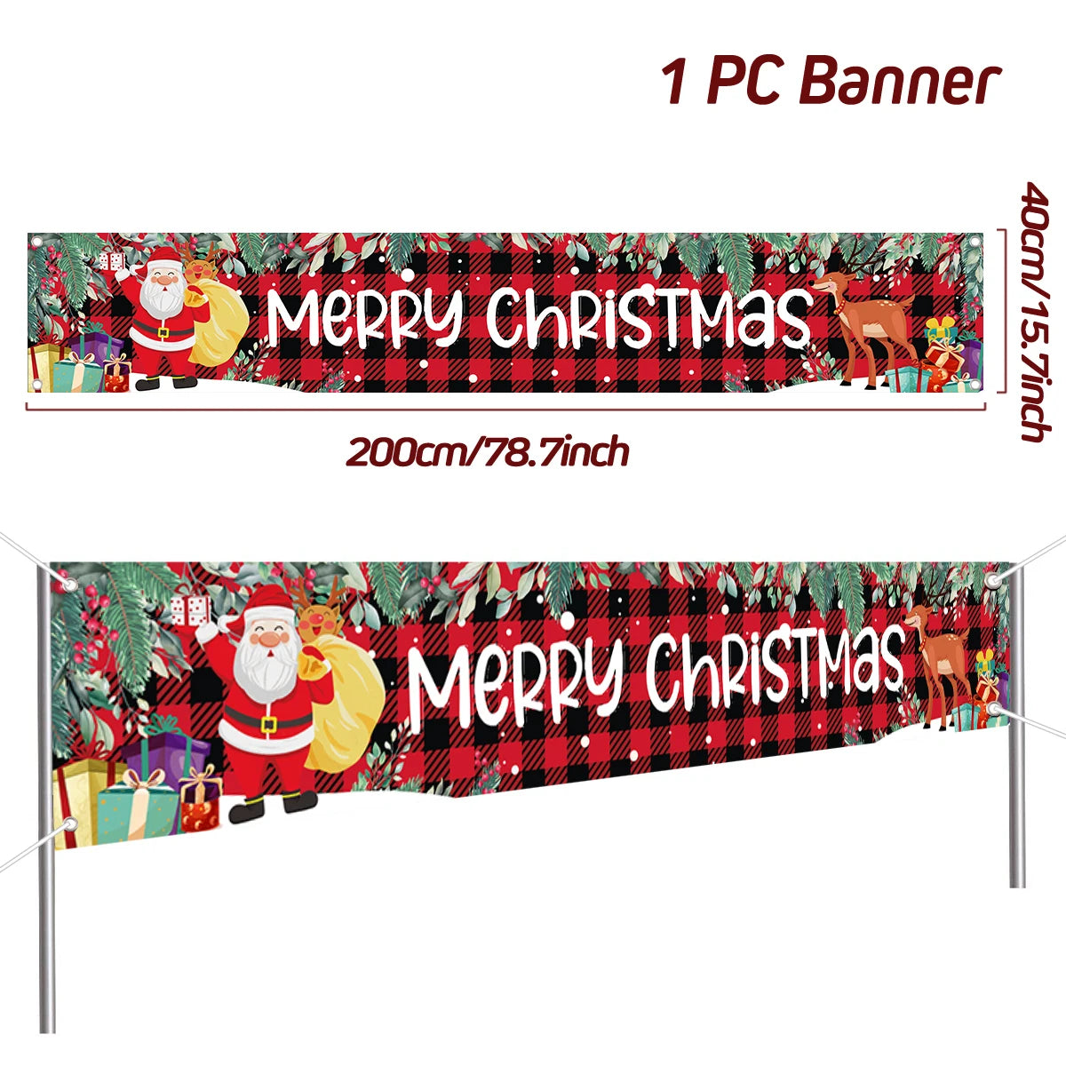 Christmas Outdoor Banner - Merry Christmas Decorations 2026
