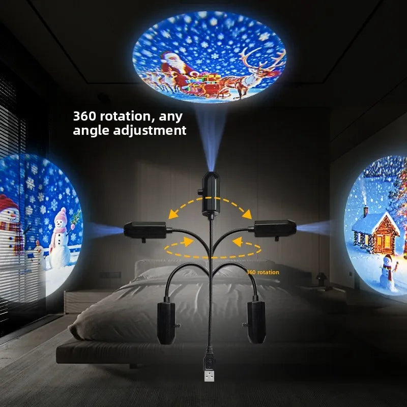 Christmas Projector Decor - Snow & Santa Pattern Light