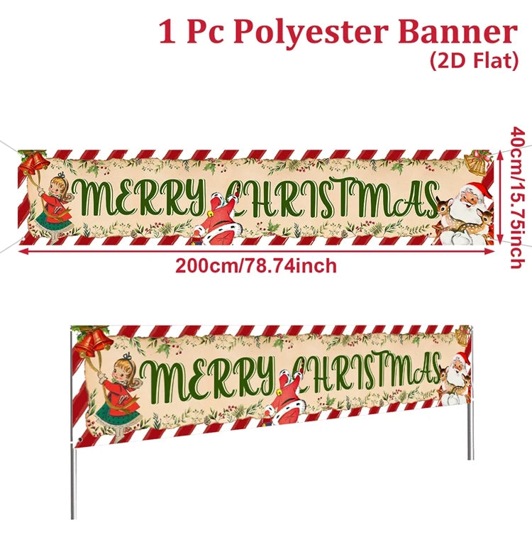 Christmas Outdoor Banner - Merry Christmas Decorations 2026