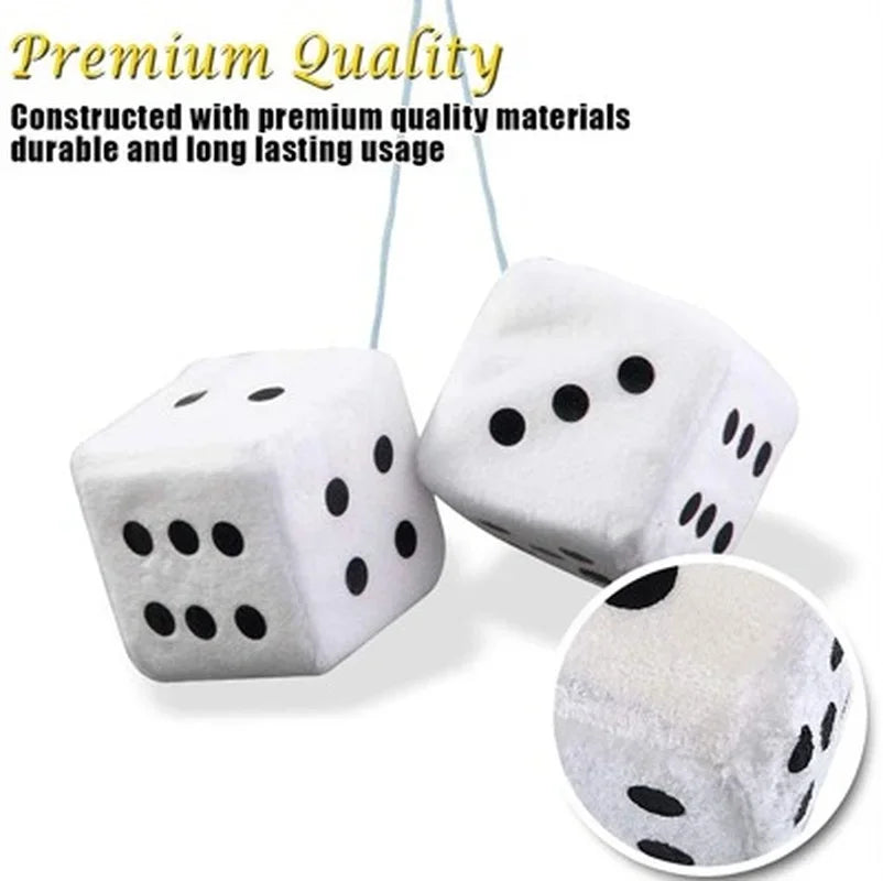 Fuzzy Dice For Car - Rear View Mirror Hanging Decoration