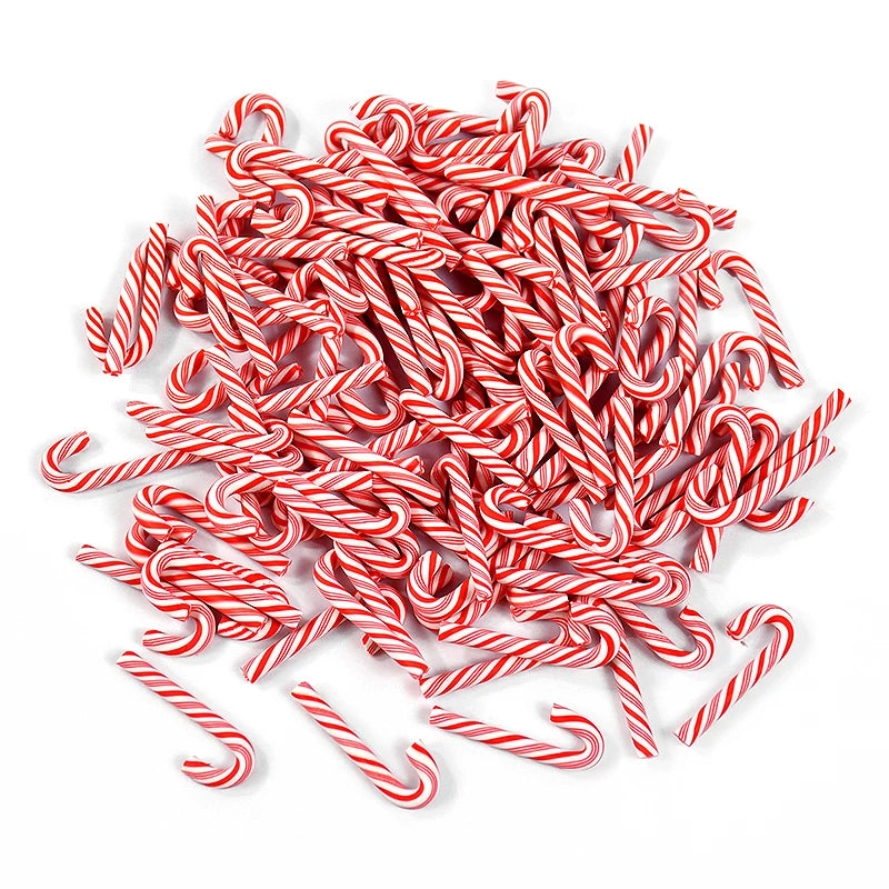 Mini Candy Cane - Red White Resin DIY Crafts Xmas Pendant
