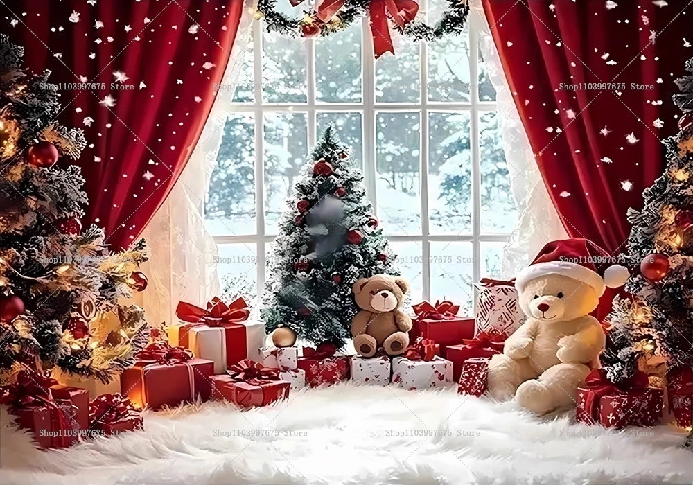 Christmas Photography Backdrops - Snowman Wonderland Decor