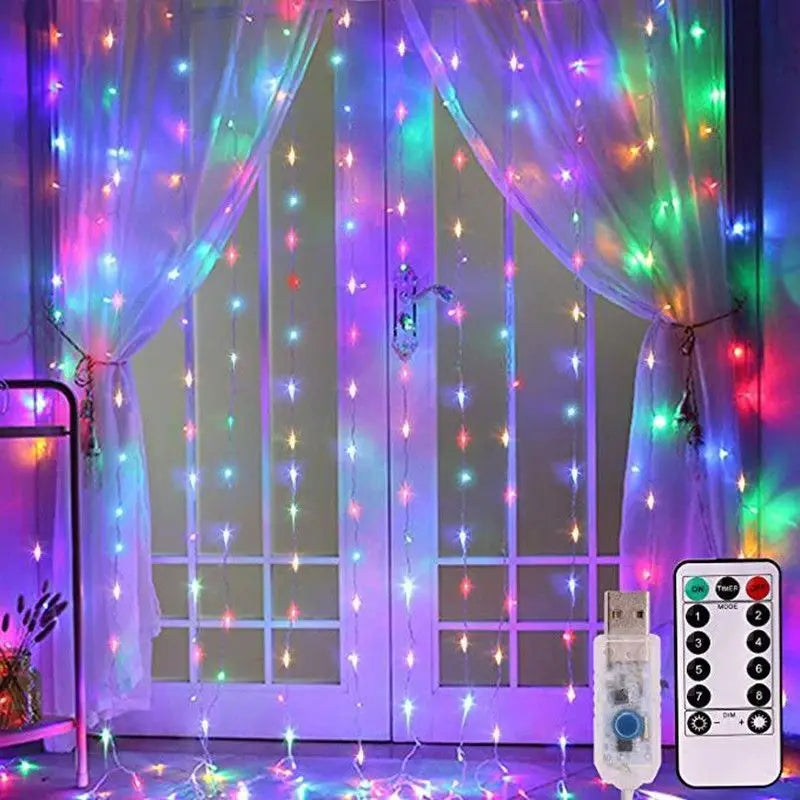 USB Fairy Garland Lights - 8 Modes Curtain String Lights
