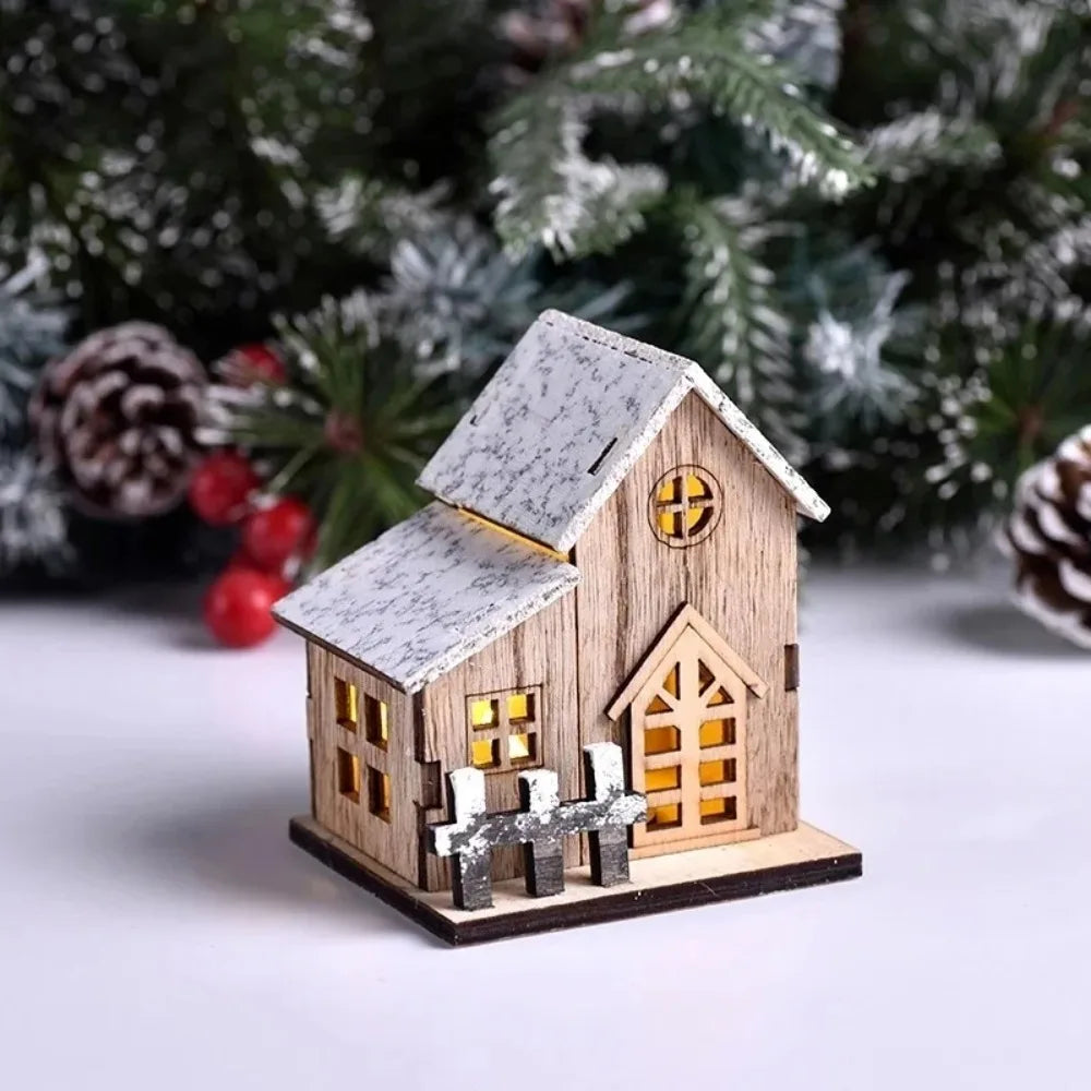 Wooden House Luminous Cabin - Christmas LED Light Decor