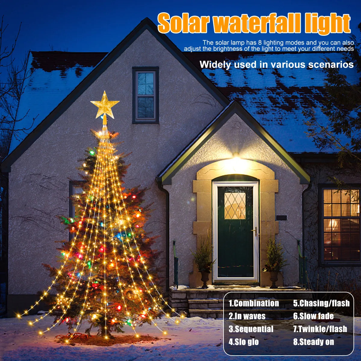 Solar String Lights - Outdoor Waterproof Star Fairy Lights