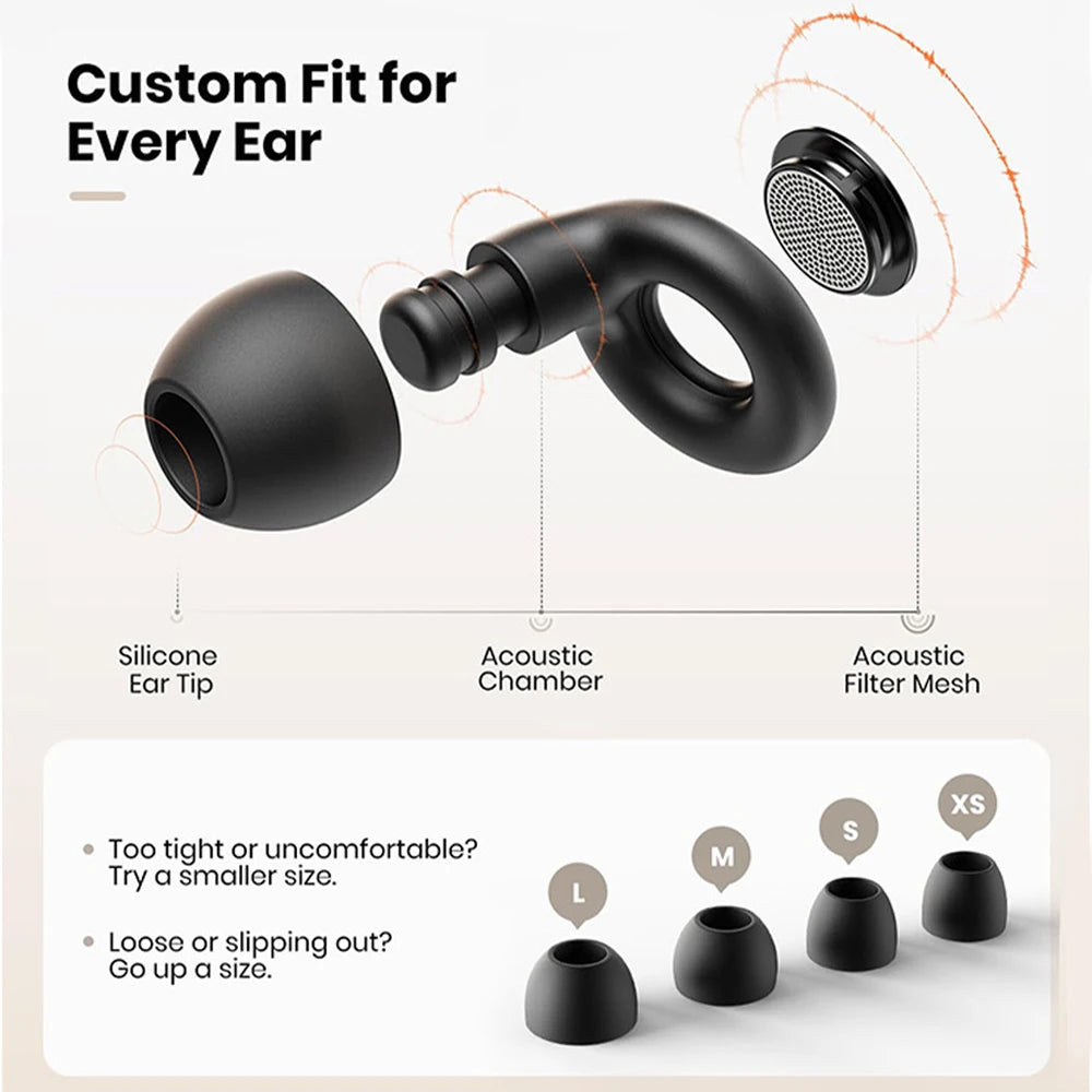 Silicone Ear Plugs - 25dB Noise Cancelling Reusable Sleep Plugs