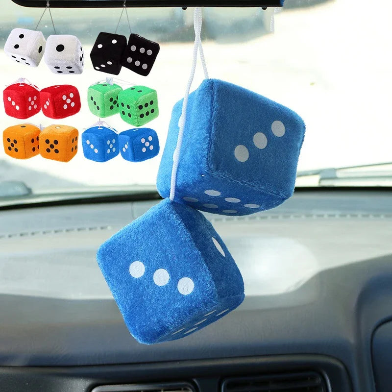 Fuzzy Dice For Car - Rear View Mirror Hanging Decoration