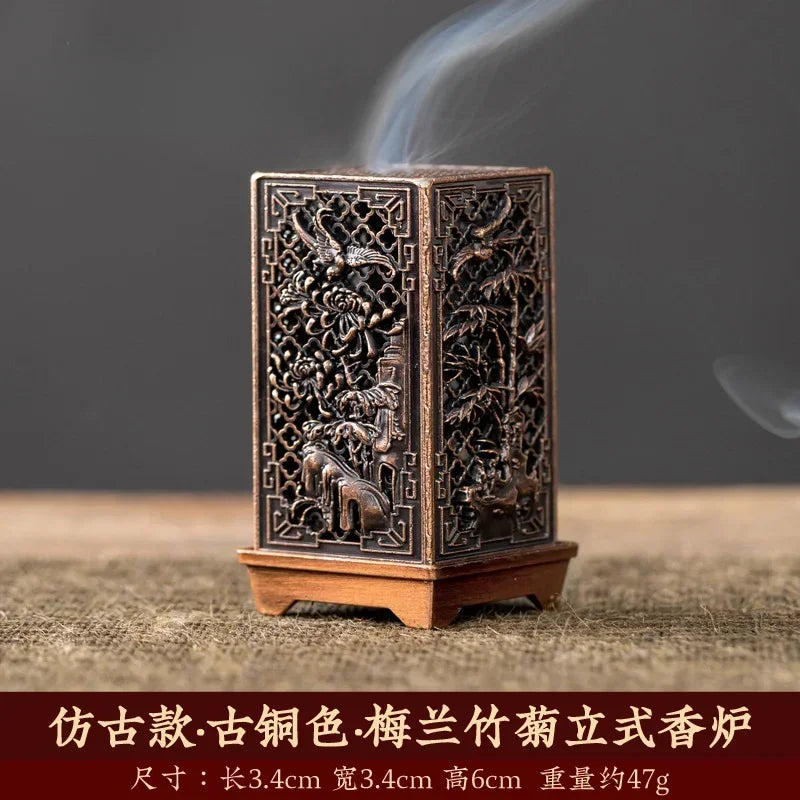 Vertical Incense Burner - Square Alloy Aromatherapy Holder