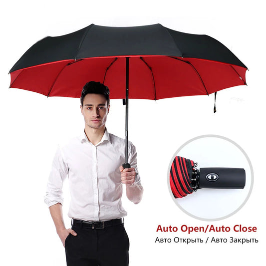 Windproof Automatic Umbrella - Double Layer Resistant Rain Gear