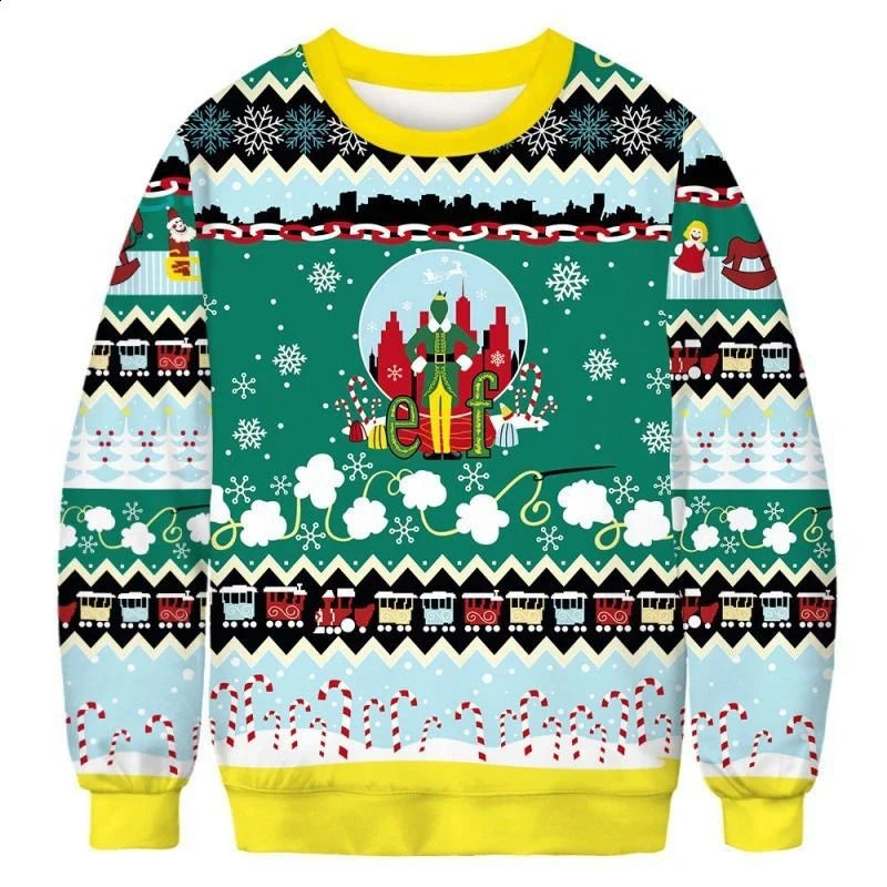 Funny Christmas Sweatshirt - Ugly Santa Claus Holiday Hoodie