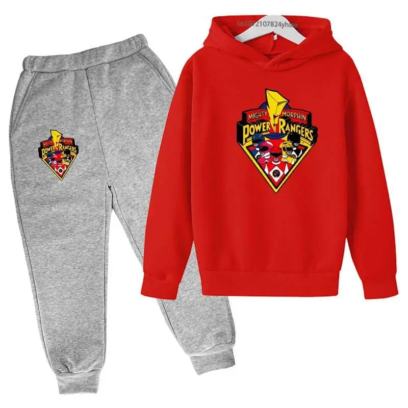 Power Ranger Kids Hoodie - Cartoon Tracksuit 2-Piece Outfit