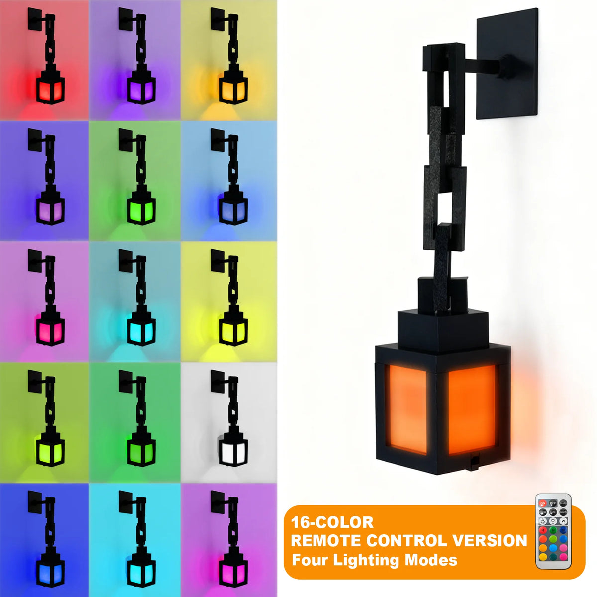 Pixel Style Night Light - RGB Remote Tabletop Lantern