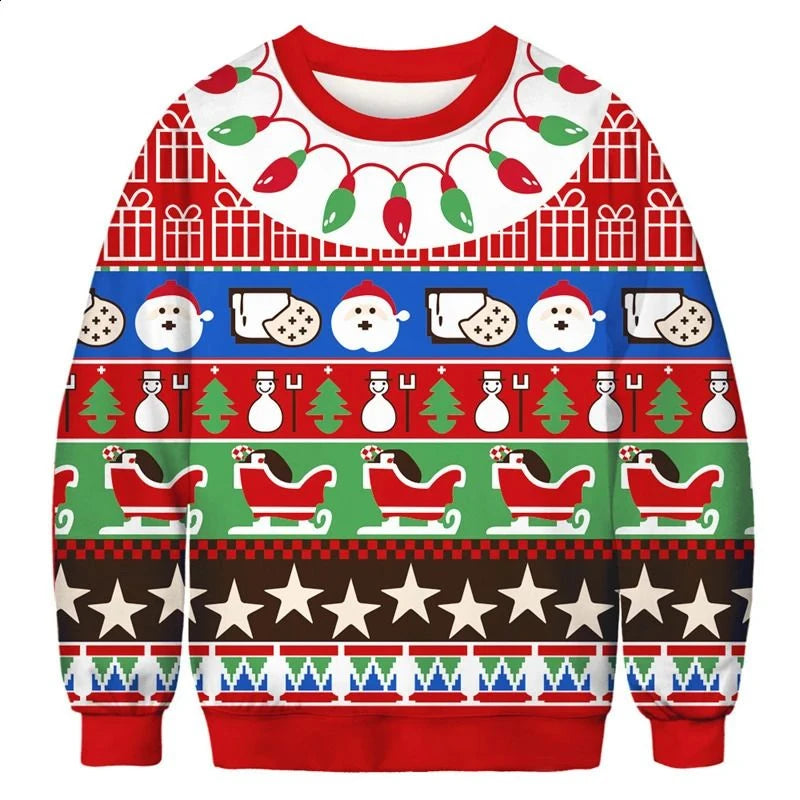 Funny Christmas Sweatshirt - Ugly Santa Claus Holiday Hoodie
