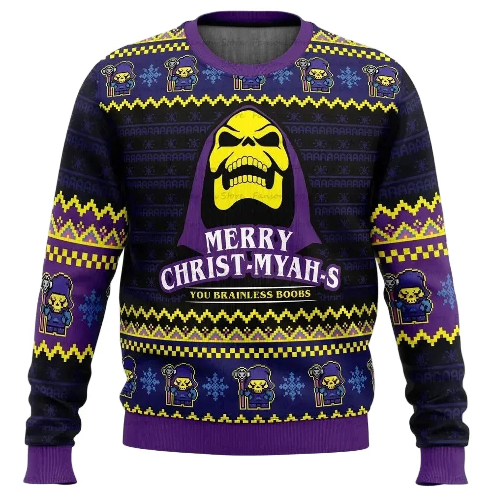 He-man Ugly Christmas Sweater - Retro Skeletor Holiday Pullover