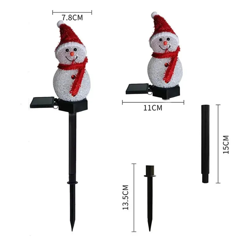 Snowman Solar Lights - Outdoor Christmas Stake Decorations
