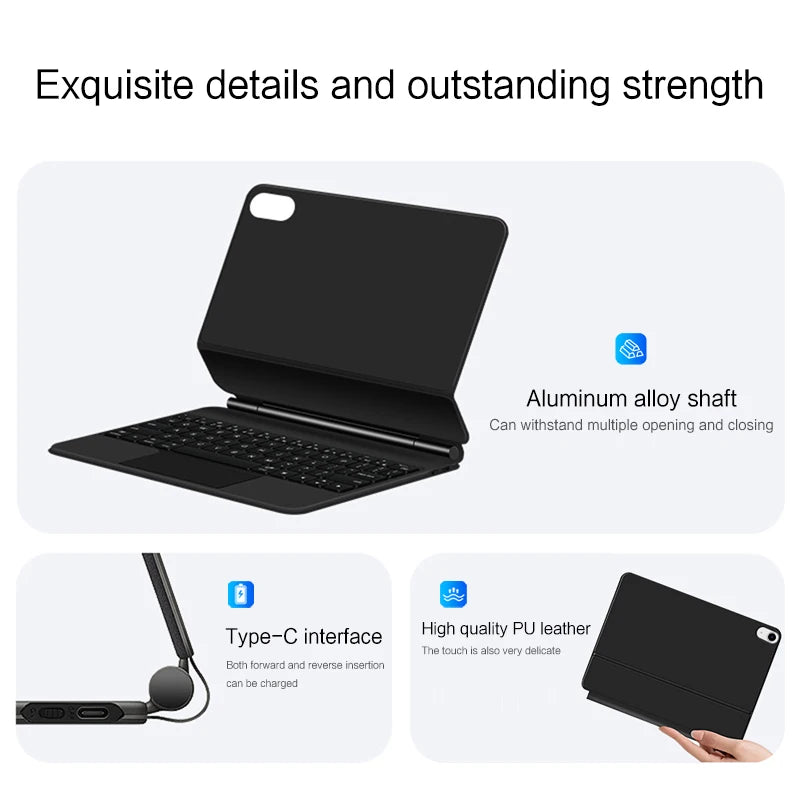 iPad Magic Keyboard Case - Smart Magnetic Folio with Trackpad
