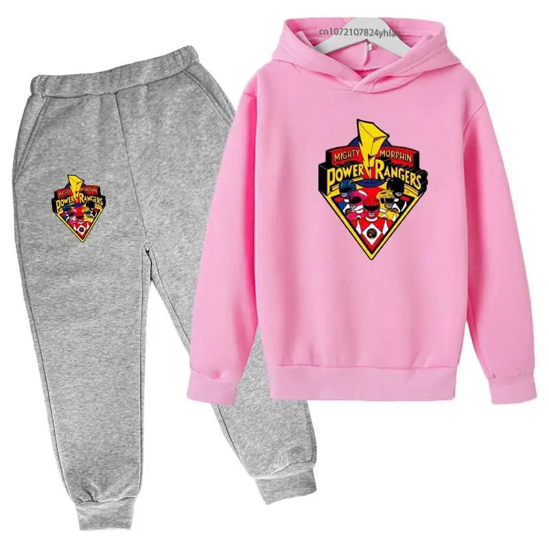 Power Ranger Kids Hoodie - Cartoon Tracksuit 2-Piece Outfit