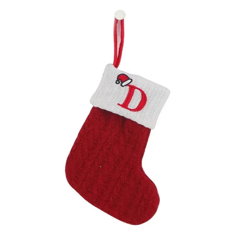 Christmas Stockings - Alphabet Knitting Socks Tree Ornaments Gift