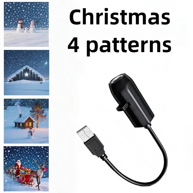 Christmas Projector Decor - Snow & Santa Pattern Light