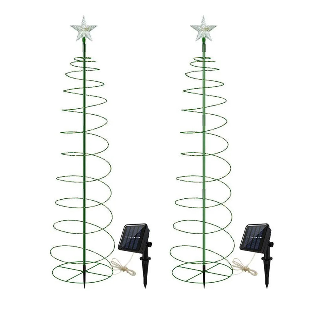 Solar Christmas Tree Lights - Outdoor Garden Star Lights