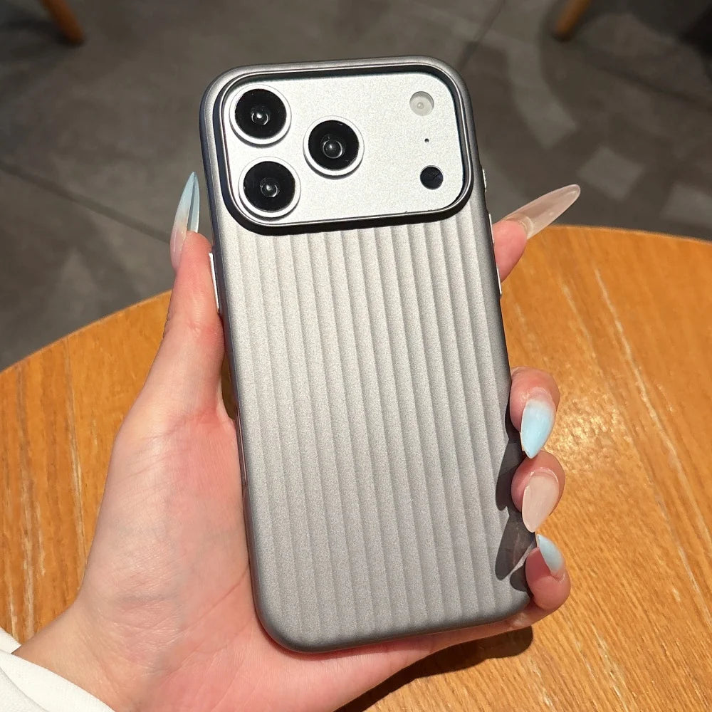 Luxury Phone Case - Slim Matte Luggage Striped Shockproof Cover