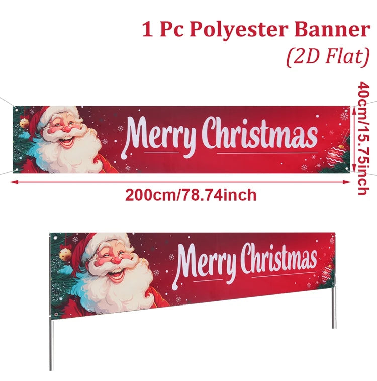 Christmas Outdoor Banner - Merry Christmas Decorations 2026