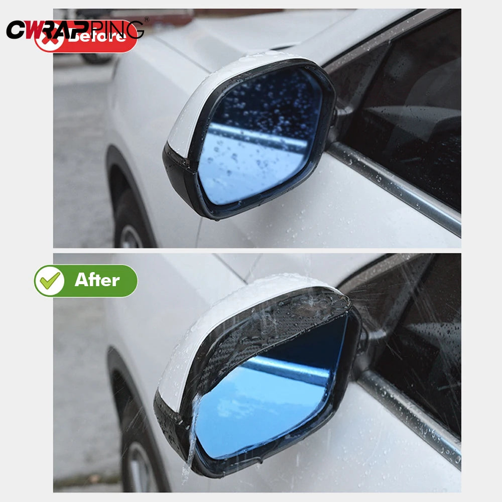 Car Rearview Mirror Rain Eyebrow - Carbon Fiber Sun Visor