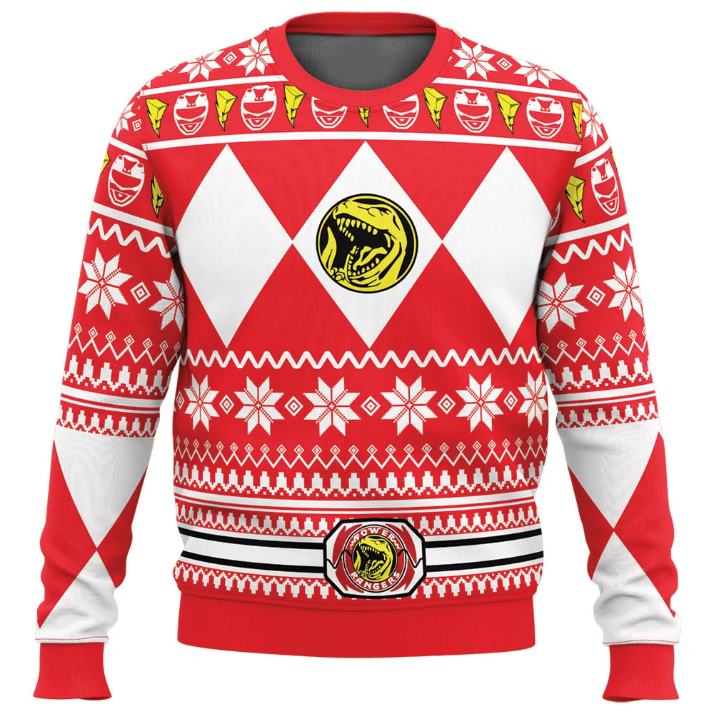 Power Rangers Ugly Christmas Sweater - Holiday Party Hoodie