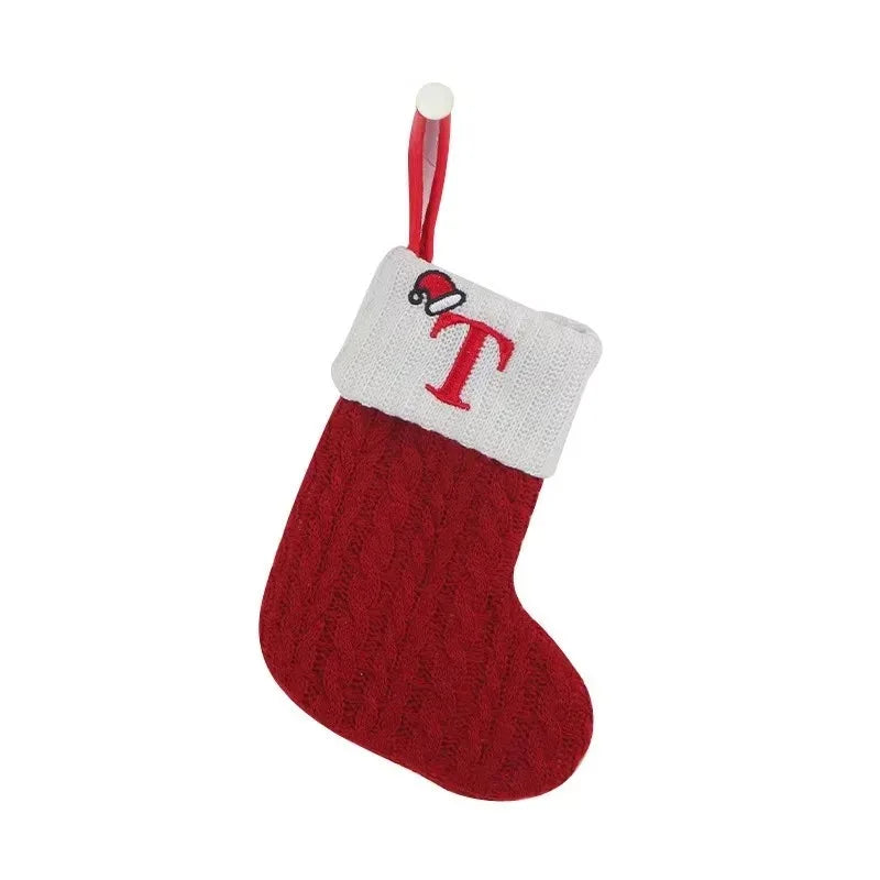 Christmas Stockings - Alphabet Knitting Socks Tree Ornaments Gift