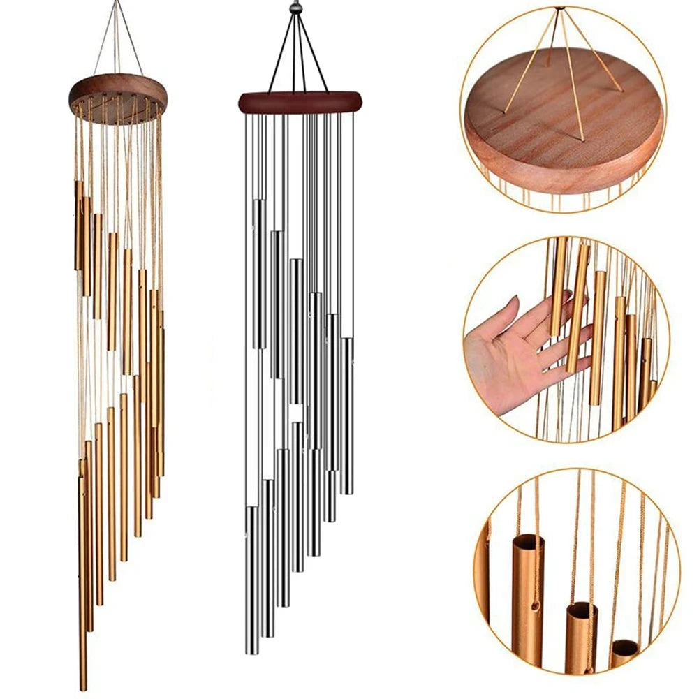 Aluminum Alloy Wind Chimes - 12 Tubes for Outdoor Home Decorv