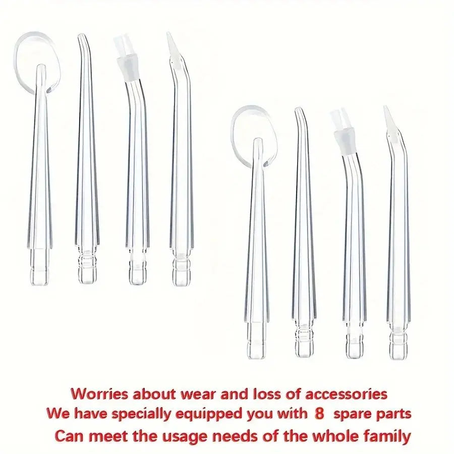 Oral Irrigator Nozzles - 8 Pcs/Set Replaceable Dental Water Jet Tips