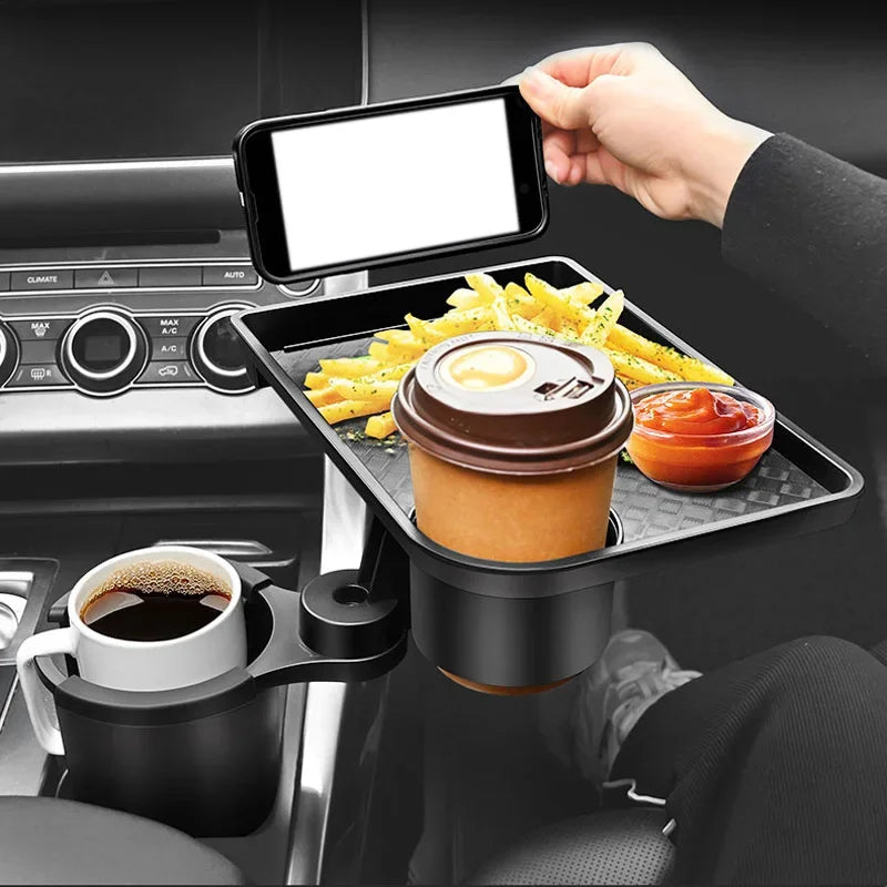 Car Cup Holder Expander - Multi-Function Tray & Food Table