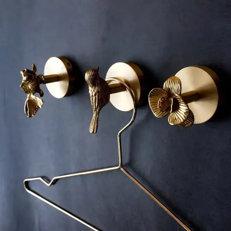 AeroBrass Botanical & Fauna Wall Mount | Solid Cast Brass Hook