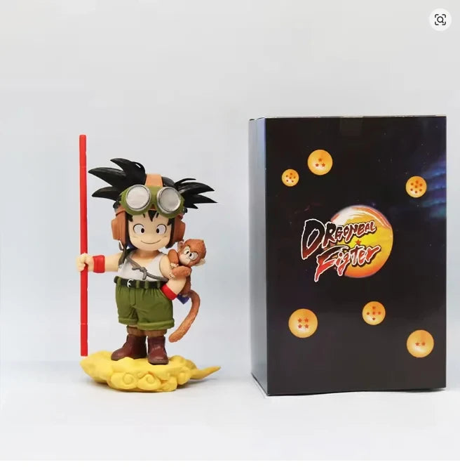 Dragon Ball Kid Goku Figure Flying Nimbus Power Pole PVC Anime Statue Model For Desk Decoration Gift