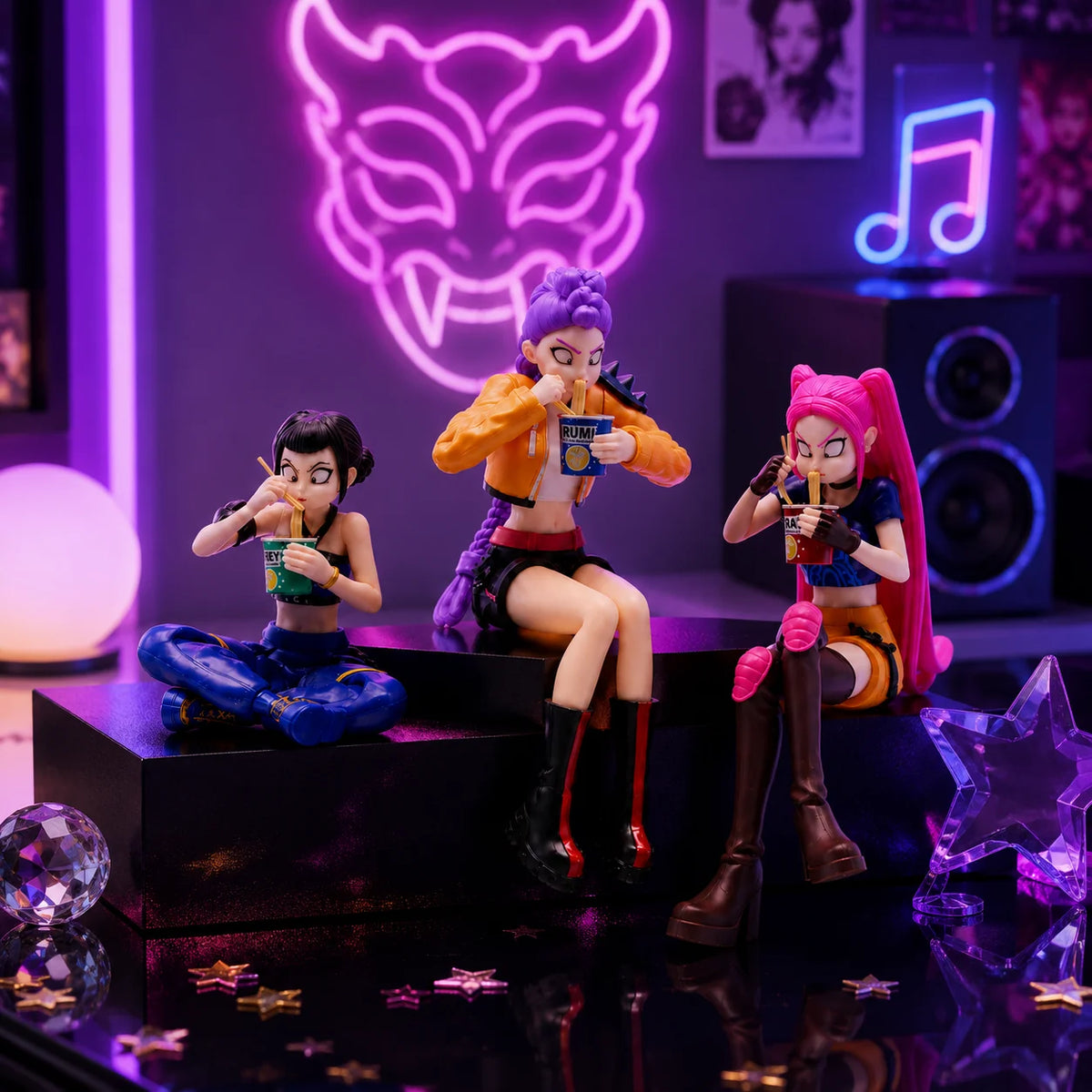 Anime Style Figure Set Cute Cartoon Collectible Figurines Display Model Desktop Decoration Christmas Gift