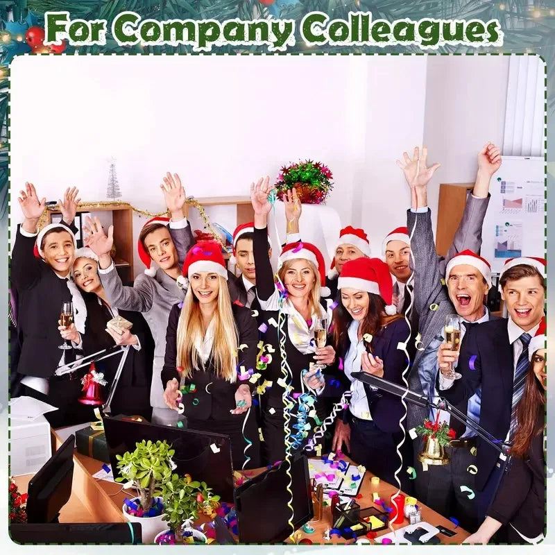Classic Adult Christmas Santa Hats Bulk Pack – Non-Woven Red & White Holiday Hats for Christmas Party Favors, School & Office Celebrations