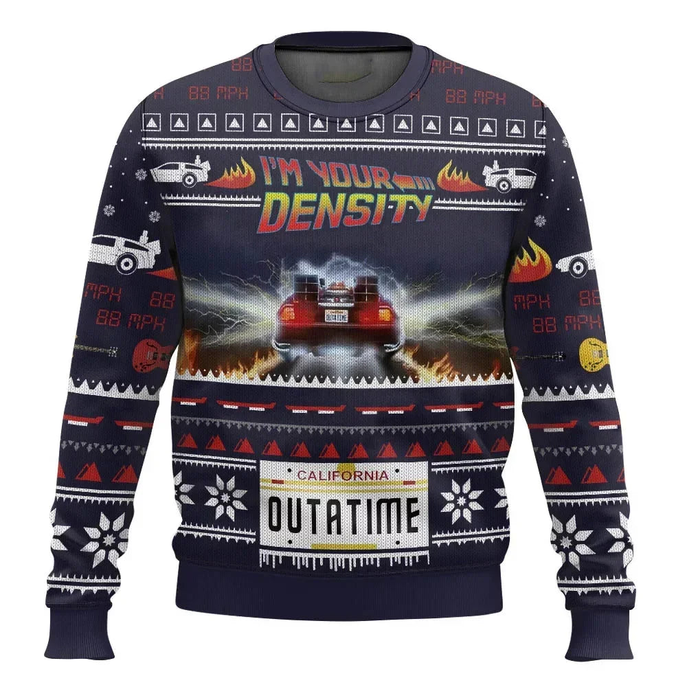 2026 autumn and winter Back To The Future Ugly Christmas sweaters, cartoon anime men's and women's pullovers, sportswear