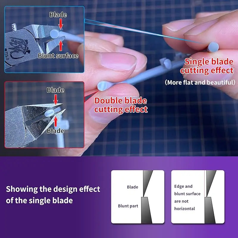 1pc Model Pliers CR-V Ultra-thin Single Blade Gundam Nipper Non-slip Grip Sprue Cutter for Plastic Model Cutting and Building