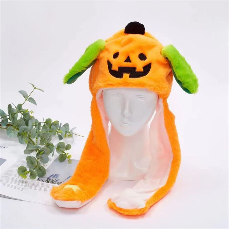 Funny Moving Ears Plush Hat – Airbag Flapping Animal Ear Beanie, Cute Santa, Reindeer & Halloween Cosplay Costume Hat for Kids & Adults
