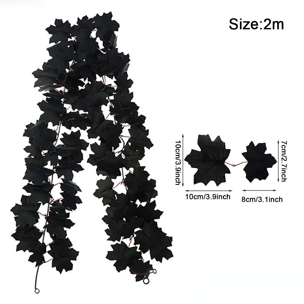 Autumn Decor Artificial Maple Fall Leaf Vine Garland Hanging Wedding Thanksgiving Decorations Home Halloween Fireplace Decor