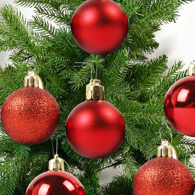 4/6/8cm Christmas Ball Shatterproof Hanging Christmas Baubles Laser and Matte Styles Home Festival Party Xmas Decorative Balls
