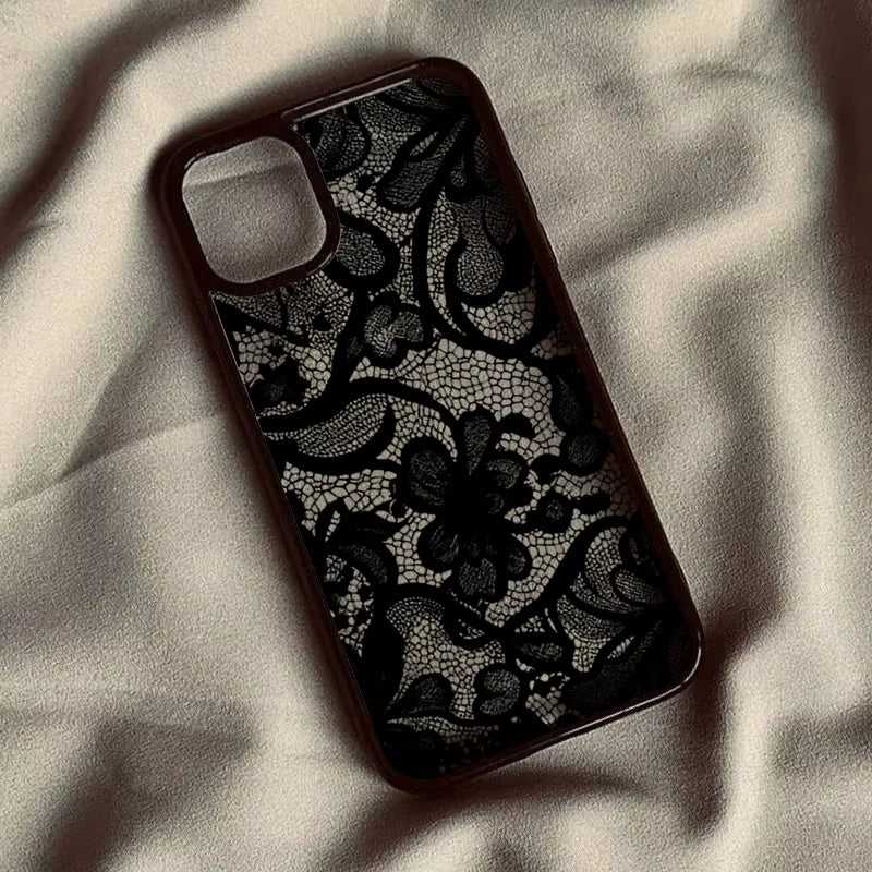 OBSIDIAN LACE ARMOR | Dark Archival Botanical Case (Apple)