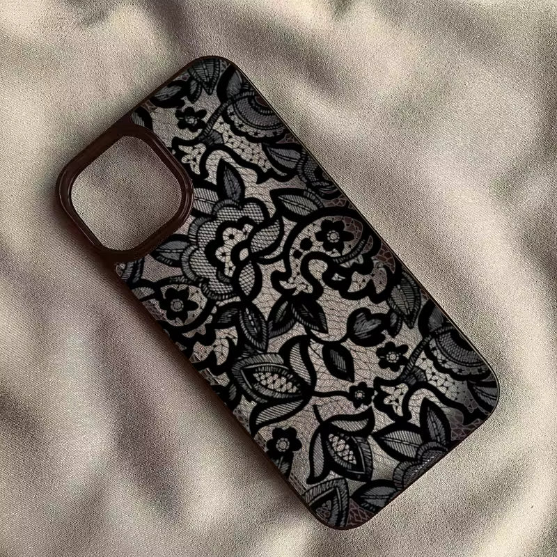 OBSIDIAN LACE ARMOR | Dark Archival Botanical Case (Apple)