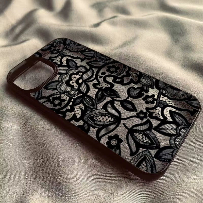 OBSIDIAN LACE ARMOR | Dark Archival Botanical Case (Apple)
