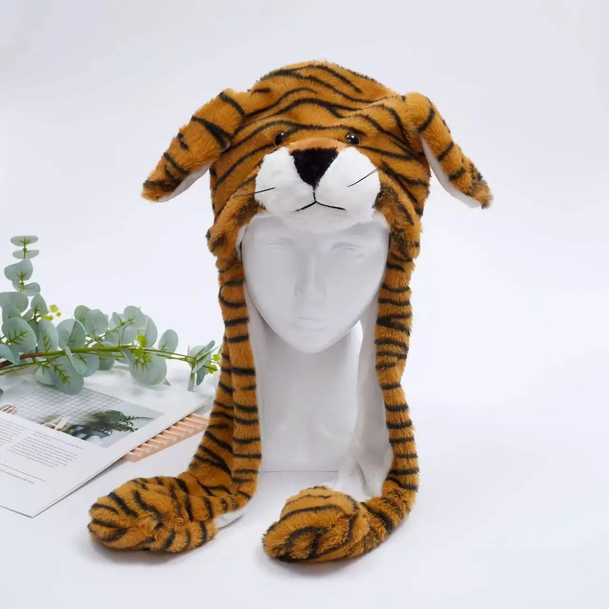 Funny Moving Ears Plush Hat – Airbag Flapping Animal Ear Beanie, Cute Santa, Reindeer & Halloween Cosplay Costume Hat for Kids & Adults