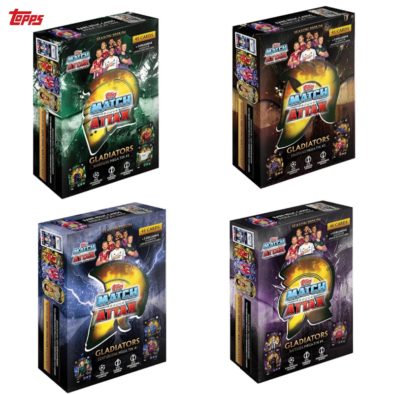 Topps UCC Match Attax 2025/26 Random Mega Tin Contains 45 Match Attax Cards Plus 3 Exclusive Gladiators LE Cards Collection
