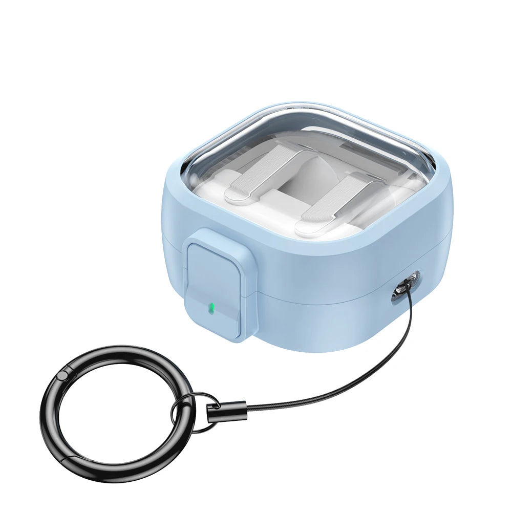 Security Lock Transparent Cover For Samsung Galaxy Buds 4 / Buds 4 Pro Earbuds Protection Case With Keychain For Buzz4 Pro Coque